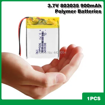 Bateria de polímero de Lítio 900mah 3,7 V 803035 casa inteligente MP3 alto-falantes bateria do Li-íon para o dvr,GPS,mp3,mp4,mp5 banco de potência,alto-falante