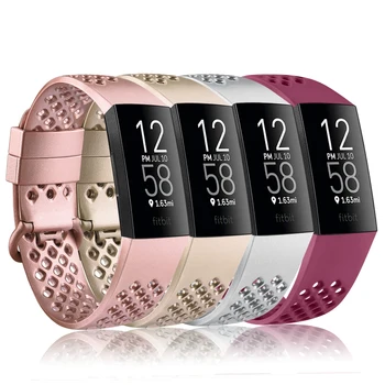 Respirável Correia de Relógio Para o Fitbit Cobrar 4 3 Banda de Silicone Macio, o Smartwatch Bracelete Pulseira de Banda Para o Fitbit Carga 3 SE Alça