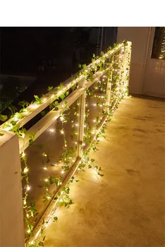 LED Luzes de corda Ivy Casa de Casamento Decoração de Quarto Artificial Ivy Folha Garland Plantas DIY Trepadeira Trepadeira Decorações de Natal 2022