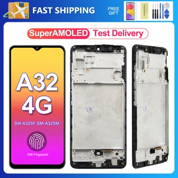 AAA+qualidade AMOLED Display Para Samsung Galaxy A32 4G LCD A325 A325F Display Touch Screen Digitalizador Substituição de Peças
