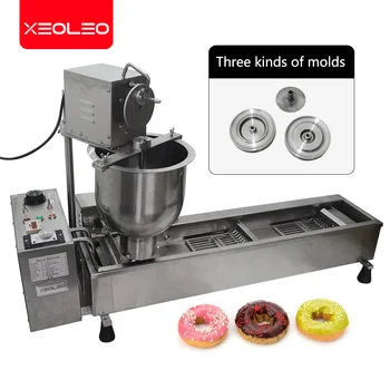XEOLEO Comercial Elétrica Donut Maker, Máquina de Bola de Forma de Donut Máquina de Bolo, Donuts Frigideira Sistema da Contagem Automática 3 Conjunto de Moldes