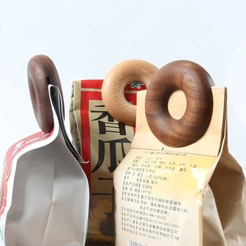Armazenamento Na Cozinha de Madeira de Rosca de Vedação Clipes de Decoração Criativa Snack-Embalagem Saco à prova de Umidade Clipe Máquina de Selagem