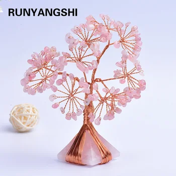 1pc Natural Quartzo Rosa Pirâmide de Cristal cor-de-rosa de pedra Amostra Sorte de árvore de Cura de Natal decorador 13-15cm