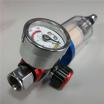Mini injetor de pulverizador de Ar Filte Regulador do Ar Calibre & Em-linha de retenção de Água Ferramenta de Filtro de arma de pulverizador regulador