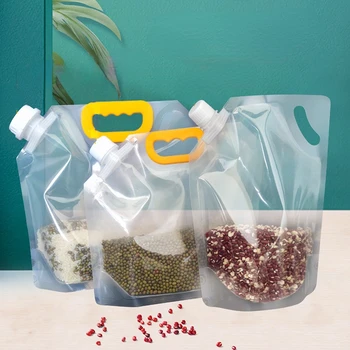 Armazenamento de cereais e selar sacos à prova de Umidade e à prova de inseto transparente engrossado portátil de qualidade alimentar bico do saco de cozinha