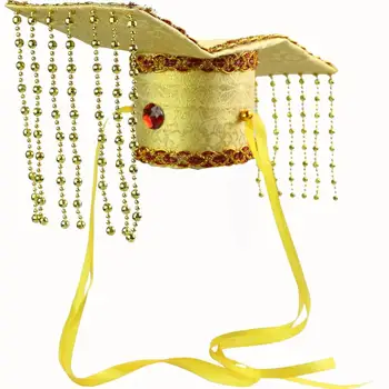 amarelo antigo imperador chinês chapéus príncipe acessórios de cabelo tang dyansty TV play favores engraçado desempenho acessórios