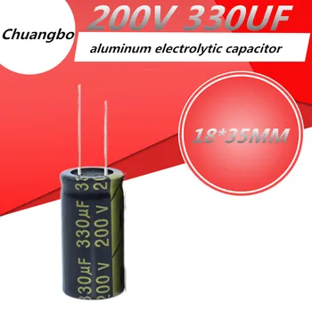 5pcs Superior de qualidade 200V330UF 200V 330UF 18*35 low ESR/impedância de alta freqüência capacitor eletrolítico de alumínio 200V 330UF 18*35MM