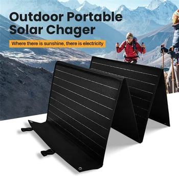 100W Painel Solar Kit Completo Camping Dobrável Estação de Energia Solar 18V MPPT Gerador Portátil Carregador para Carro, Barco, Caravana Acampamento