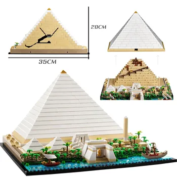 O EGITO, A Grande Pirâmide Modelo da Cidade de Giza Architectured StreetViews Ajuste 21058 Blocos de Construção do Conjunto de DIY Montados Brinquedos de Presente