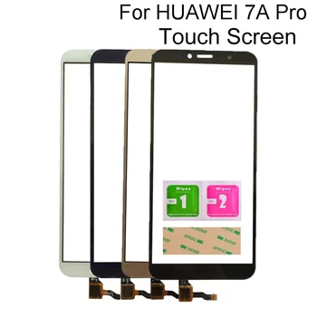 Tela de toque Para o Huawei Honor 7A Pro AUM-L29 Digitador do Painel de Sensor de 3M Cola Limpa Toque