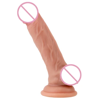 OLO Flexível Artificial do Pênis Super Grande Vibrador Pele Pênis Realístico Com ventosa, Masturbador Feminino Brinquedos Sexuais para a Mulher