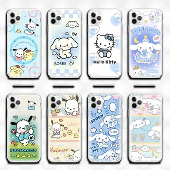 Kawaii Sanrio Telemóvel Hello Kitty Caso Para o iphone 14 13 12 11 Mini Pro Max XS X XR Macio Tampa Transparente