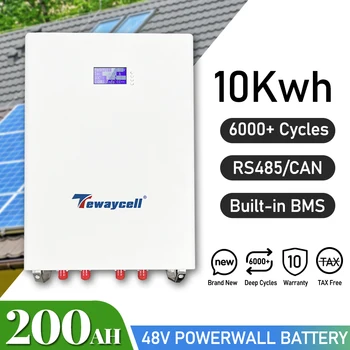 48V 200Ah Powerwall 10KW Bateria LiFePO4 Com RS485 PODE 6000 Ciclos de Construído-em 200A BMS LiFePO4 Bateria do Sistema Solar EUNO FISCAL