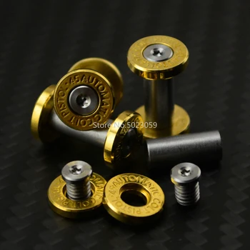 2 conjuntos de Bronze + 416 aço inoxidável M4 parafuso de Fixação de rebite para CNC fresa DIY Reta canivete de ferramentas de lidar com porca de Fixação