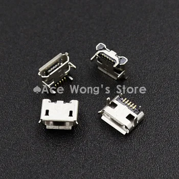 Novo de alta qualidade 10pcs Micro USB Conector do Tipo Fêmea de 5 SMT Cauda de Carregamento soquete da Placa do PWB do