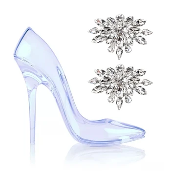 2Pcs/Par Mulheres Sapato de Fivela de Strass Cristal de Noiva, Festa de Casamento Sapatos de Clips para a Festa de Decoração DIY Sapata de Acessórios