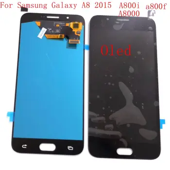 Oled Para samsung galaxy A8 2015 A800 A800i A800F A800G lcd do digitador da tela de toque de vidro conjunto completo