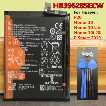 Bateria Original HB396285ECW para Huawei P20 Honra 10 / 10 Lite 10i 20i P Inteligente 2019 COL-AL00 COL-AL10 COL-TL00 COL-TL10 COL-L29