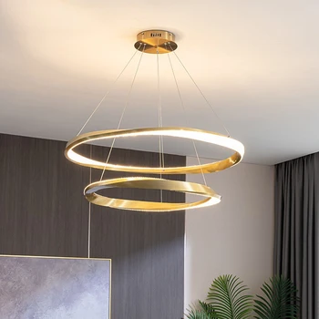 O estilo italiano de luxo, sala de estar luminária Moderna e simples Restaurante designer Moradia Modelo de sala de um Mínimo de circular lâmpada