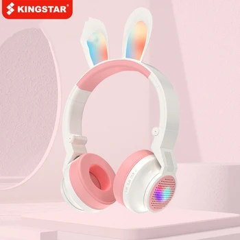 Cute Rabbit Ear Fone de ouvido LED sem Fio Bluetooth 5.0 Fones de ouvido com Microfone Crianças Meninas Fones de ouvido Estéreo para Crianças Presentes