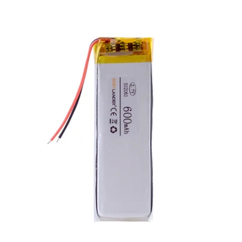 3,7 V 600mAh de Polímero de Lítio Recarregável LiPo Bateria 502060 Para Mp3 MP4, GPS, bluetooth, ebook do banco do poder de bluetooth alto-falante