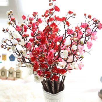 Flor Artificial de Cereja Primavera de Ameixa Flor de Pêssego Ramo de 60cm de Seda Flor de Árvore de botão de Flor Para a Festa de Casamento Decoração