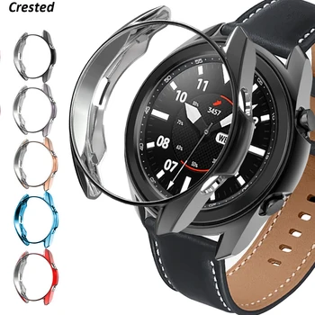 Case Para Samsung Galaxy watch 3 45mm 41mm samrtwatch Macio Banhado TPU pára-choques 41 45 mm smart watch Capa Protetor Acessórios