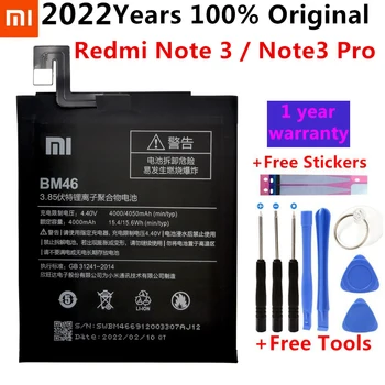 100% Original 2022 Anos Novo de Alta qualidade BM46 Bateria Real 4000mAh Para Xiaomi Redmi Nota 3 Redmi Nota3 de Presente Pro Tools +Adesivos