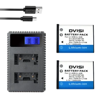 2Pcs 1200mAh LI-42B Li-40B LI42B Li 40B 42B Baterias + USB LCD Duplo Carregador para OLYMPUS U700 U710 FE230 FE340 FE290 FE360