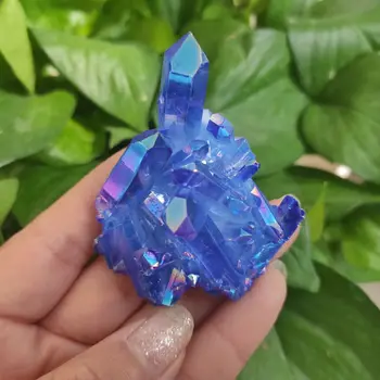 50-70g de cristal cluster Amostra anjo Azul aura de flores naturais galvanoplastia pedra preciosa quartzo cluster de Cura