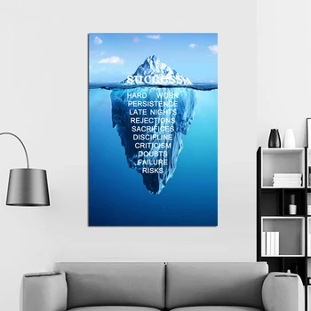 Citações Inspiradoras Do Iceberg Sucesso Pinturas Boa Motivação De Lona Sucesso Impressão De Cartaz De Imagem Decoração De Escritório Em Casa