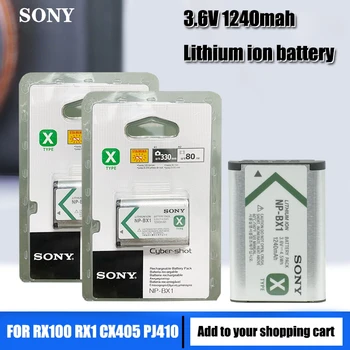 A Sony Original 3,6 v NP-BX1 NP BX1 NPBX1 1240mah Bateria Recarregável de Lítio de RX100 M7 M6 M5 M4 M3 x3000r as500 WX350 Câmera do Celular