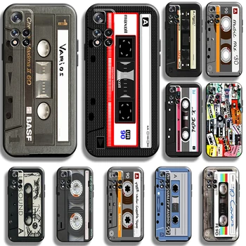 Retro Vintage Velha Fita Cassete Para Xiaomi Redmi Nota 11 11T 11 10 10 10T 9 9S Pro Redmi 10 9 9T 9A 9C Telefone de TPU TPU Casos