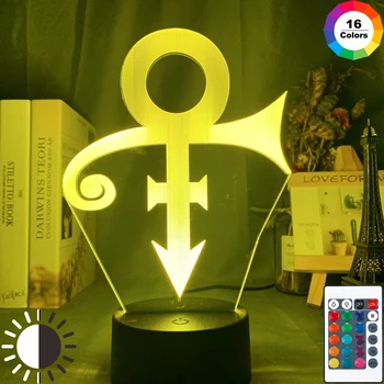Acrílico Noite do Diodo emissor de Luz Príncipe Logo do Símbolo do Nightlight para o Office Decoração do Quarto do Sensor de Toque da Cor de Mesa de troca de Lâmpada Usb