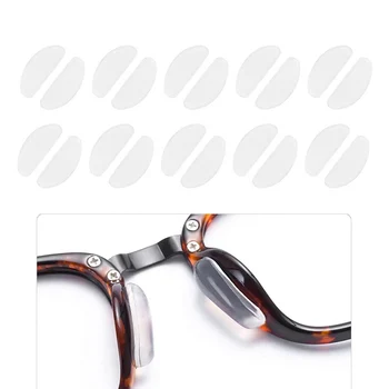 10 Par de Óculos de Almofadas de Nariz Adesivo de Silicone Almofadas de Nariz antiderrapante Fino Branco Nosepads para Óculos, Óculos de sol Óculos de