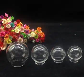 300pcs atacado clara vazio mistura rodada garrafa de vidro bolha globo tampa pingente frasco frascos colar de diy acessórios de decoração presentes