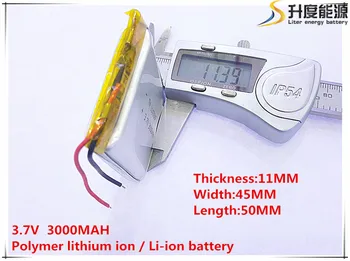 5pcs [SD] 3,7 V,3000mAH,[114550] Polímero de lítio ion / Li-íon da bateria para o BRINQUEDO,BANCO de POTÊNCIA,GPS,mp3,mp4,telefone celular,alto-falante