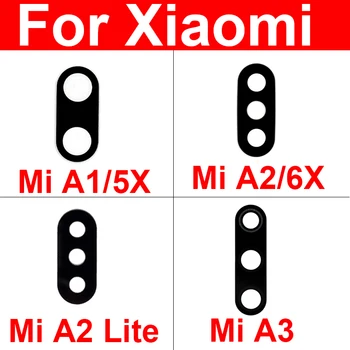 Câmera traseira Lente de Vidro com Adesivo Autocolante Para Xiaomi Mi A1 5X A3 CC9E A2 Lite 6X Redmi 6 Pro Câmera Traseira de Vidro da Lente de Peças