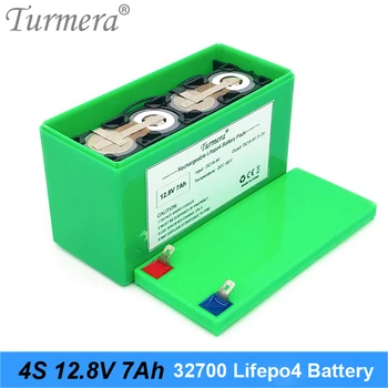 32700 Lifepo4 Bateria 4S1P DE 12,8 V 7Ah com 4S 40A Equilibrada BMS para Barco Elétrico e Fonte de Alimentação Ininterrupta 12V Turmera