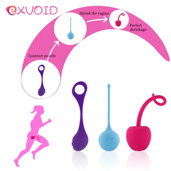 EXVOID Vagina Aperte o Exercício de Silicone Não Vibrador Brinquedos Sexuais para Mulheres Inteligentes Kegel Bola Ben Wa Bola de Aperto Vaginal Treinador