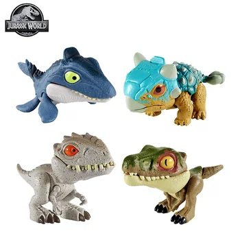 Original Mattel Jurassic Mundo Snap Esquadrão de Dinossauros Indominus Rex Baryonyx Mosasauru Bumy Ankylosaurus para Crianças, Brinquedos para Meninos