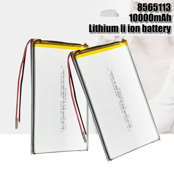 10000mAh 3,7 V 8565113 de Lítio Li-Bateria Recarregável do polímero do Li-íon de Li Po células Para DVD GPS do Dispositivo Médico PDA E-book mp3