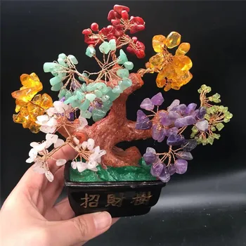 Mini Cristal Árvore De Bonsai Estilo Feng Shui Trazer Riqueza Sorte De Decoração De Casa De Presente De Aniversário