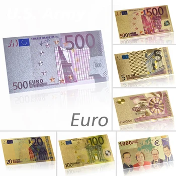 WR Coloridas 500 Euros) Notas Falsas Folha de Prata de Notas de Euro Factura de Papel-moeda de Coleção de Notas de Lembrança Dropshiping
