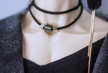 BJD boneca acessórios são adequados para 1/3 1/4 MSD Tio tamanho da moda black metal quadrado colar preto boneca é especial