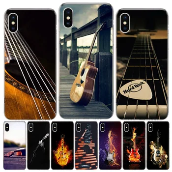 A Guitarra e o baixo Cadeias de Música Guitares Aparelho de Telefone Caso Para o Iphone da Apple 14 Pro Max 12 13 Mini-11 SE DE 2020 X XR XS 8 7 6 6S Mais