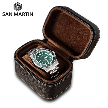 San Martin, Caixa de Relógio de Couro de Alta qualidade Portátil Simples Vintage Pequenas Viagens de Armazenamento de Caixas de Relógio Acessórios Para o Presente
