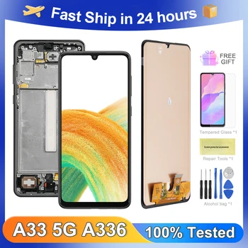 A33 5G Ecrã de TESTE de 100% Para Samsung Galaxy A33 5G A336B A336U A336E Tela LCD de Toque Digitalizar Montagem de Peças de Reposição