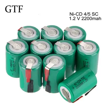 GTF 2-20pc 4/5 SC Broca Baterias 2200mAh 1,2 V Sub C Ni-CD de Bateria Recarregável Para a Raspa de Iluminação de Emergência Eléctrica Batteria