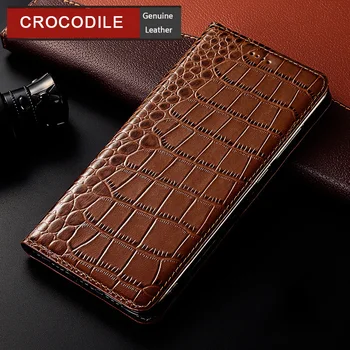 Crocodilo Genuína, bolsa em Couro Para Nokia X9 X10 X20 XR20 X100 C1 C2 C3 C100 C200 C01 C20 C21 Plus Magnético Capa em Couro Flip